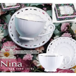 V.B.23728 Nina porceláncsésze+alj, 250ml, 2 személyes, dobozban