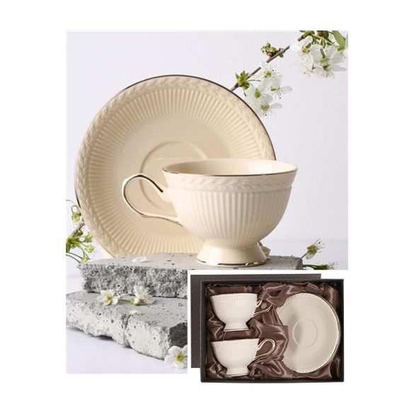 V.B.20970 Hillary porceláncsésze+alj, 220ml, 2 személyes, dobozban