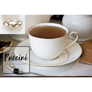 V.B.08848 Puccini porceláncsésze+alj ,250ml,6 személyes,dobozban