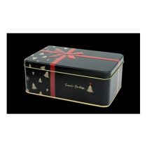   T.B.XMS865 Fémdoboz karácsonyi csomag,dombornyomott,fekete, 192x127x75mm