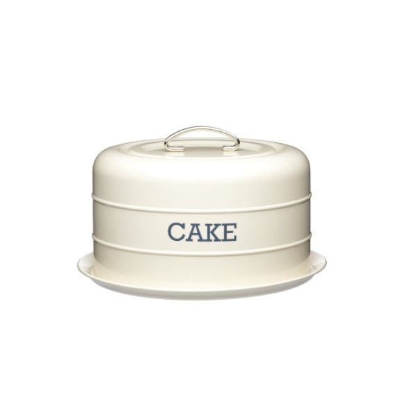 K.C.LNCTCRE Hordozható tortatartó fémdoboz szilikonzárással, 28,5x18cm, krém, Living Nostalgia