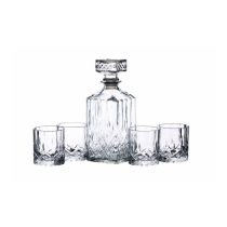   K.C.BCDECSET Vésett üveg whiskeyszett: tárolóüveg 900ml, 4 db pohár 200ml, BarCraft