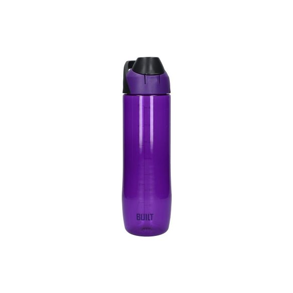 K.C.C000715 BPA mentes műanyag útipalack nyomógombos nyitóval,táskaakasztóval,710ml,lila,Built