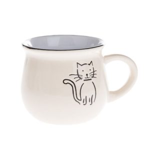 DAK.KK5050 Kerámiabögre rajzos cicás, 368ml, krém