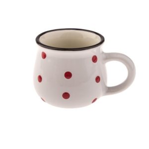 DAK.KK5089 Kerámia eszpresszóbögre,pöttyös 75ml, fehér