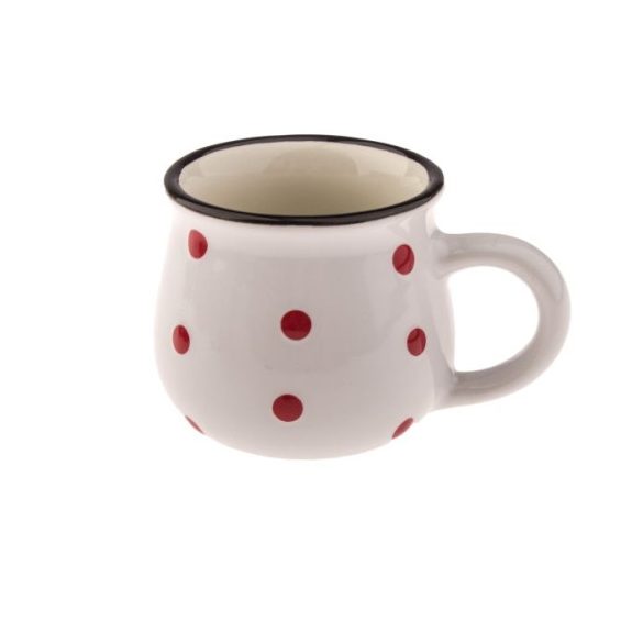DAK.KK5089 Kerámia eszpresszóbögre,pöttyös 75ml, fehér