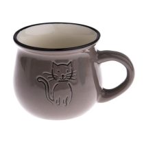   DAK.KK5093 Kerámia eszpresszóbögre rajzos cicás, 75ml, taupe
