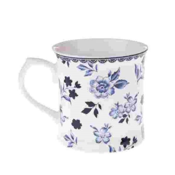 DAK.NOP5117 Porcelánbögre kék vegyes virágos, 400ml