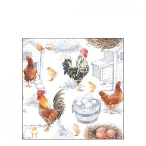 AMB.12515875 Chicken Farm papírszalvéta 25x25cm, 20db-os