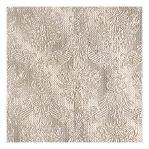 AMB.14006923 Elegance pearl taupe dombornyomott papírszalvéta 40x40cm,15db-os