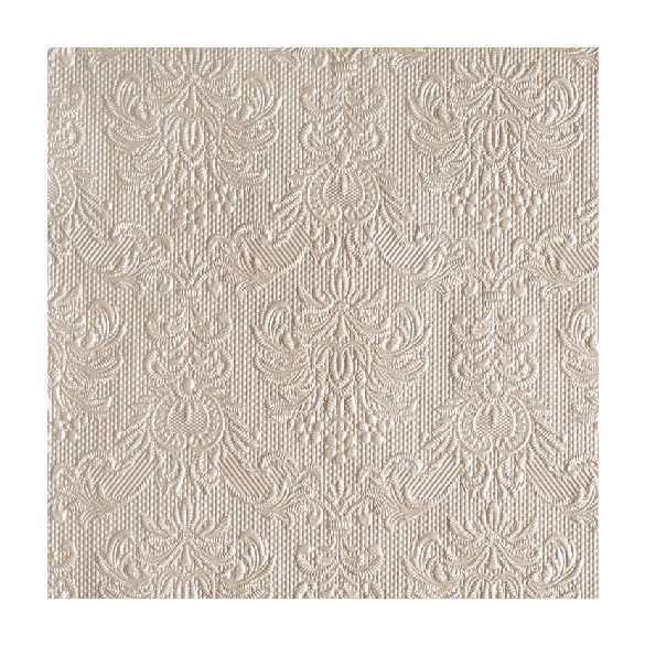 AMB.14006923 Elegance pearl taupe dombornyomott papírszalvéta 40x40cm,15db-os