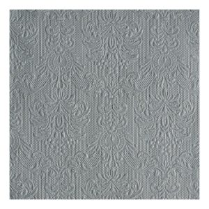 AMB.14005516 Elegance grey dombornyomott papírszalvéta 40x40cm,15db-os