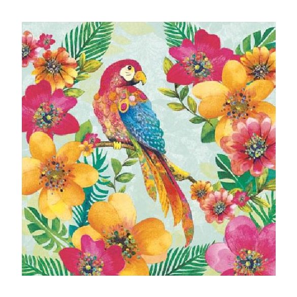 AMB.13308195 Tropical Parrot papírszalvéta 33x33cm,20db-os