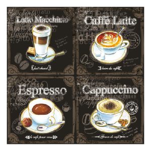 AMB.13308250 Types Of Coffee papírszalvéta 33x33cm,20db-os