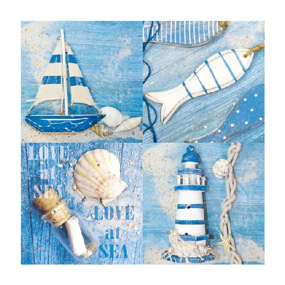 AMB.13308365 Love at Sea papírszalvéta 33x33cm,20db-os