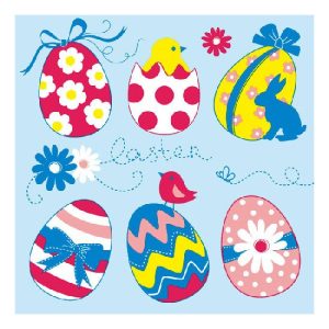 AMB.23301542 Easter Eggs Collection blue papírszalvéta 33x33cm,20db-os