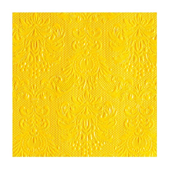 AMB.12505518 Elegance yellow dombornyomott papírszalvéta 25x25cm,15db-os