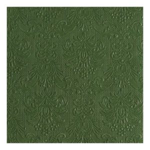 AMB.14004939 Elegance dark green dombornyomott papírszalvéta 40x40cm, 15db-os