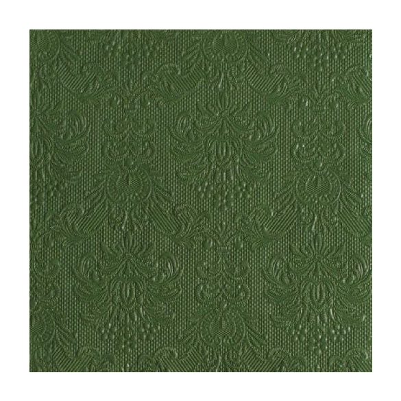 AMB.14004939 Elegance dark green dombornyomott papírszalvéta 40x40cm, 15db-os