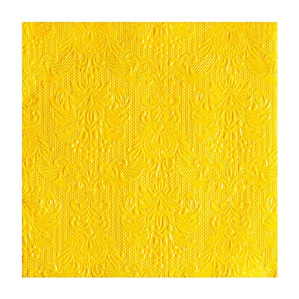 AMB.13305518 Elegance yellow dombornyomott papírszalvéta 33x33cm,15db-os