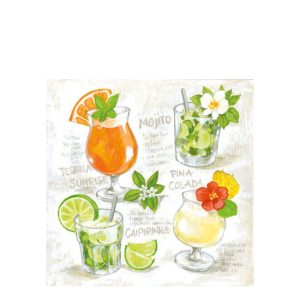 AMB.12508345 Four Cocktails papírszalvéta 25x25cm,20db-os