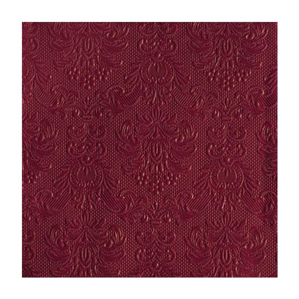 AMB.14005519 Elegance bordeaux dombornyomott papírszalvéta 40x40cm, 15db-os