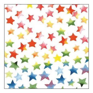 AMB.13309875 Colourful Stars mix papírszalvéta 33x33cm, 20db-os