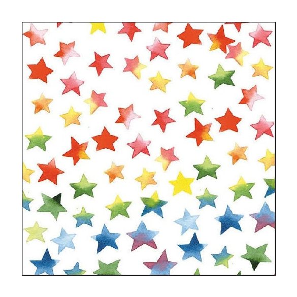 AMB.13309875 Colourful Stars mix papírszalvéta 33x33cm, 20db-os