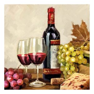 AMB.13310235 Wine & Grapes papírszalvéta 33x33cm, 20db-os