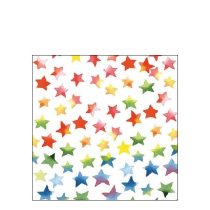   AMB.12509875 Colourful Stars mix papírszalvéta 25x25cm, 20db-os