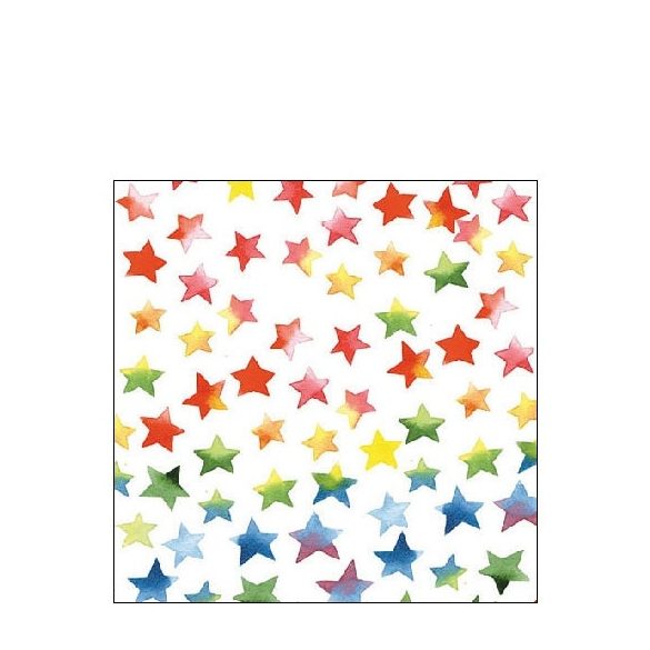 AMB.12509875 Colourful Stars mix papírszalvéta 25x25cm, 20db-os