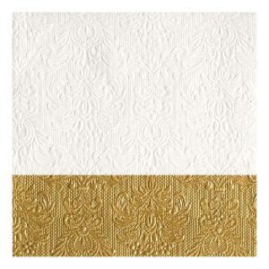 AMB.13311150 Elegance Dip Gold dombornyomott papírszalvéta 33x33cm,15db-os