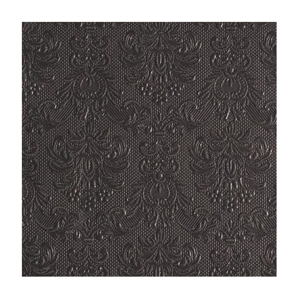 AMB.13311112 Elegance dark grey dombornyomott papírszalvéta 33x33cm,15db-os