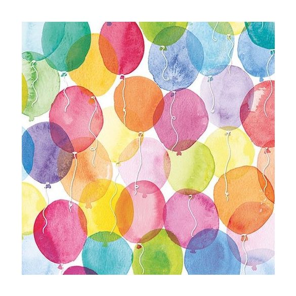 AMB.13311480 Aquarell Balloons papírszalvéta 33x33cm,20db-os