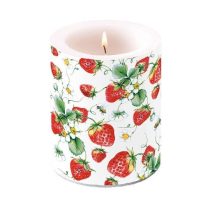   AMB.19111645 Strawberries All Over white átvilágítós gyertya 12x10cm