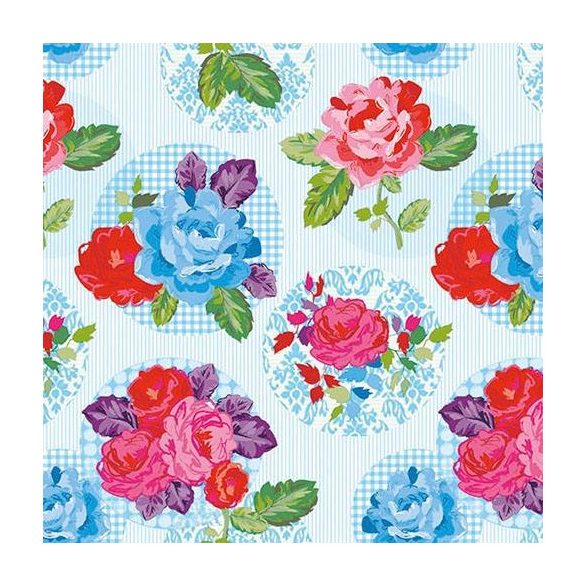 AMB.13311371 Modern Rose blue papírszalvéta 33x33cm,20db-os