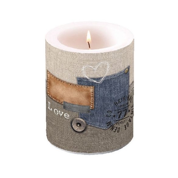 AMB.19111445 Original Denim átvilágítós gyertya 12x10cm