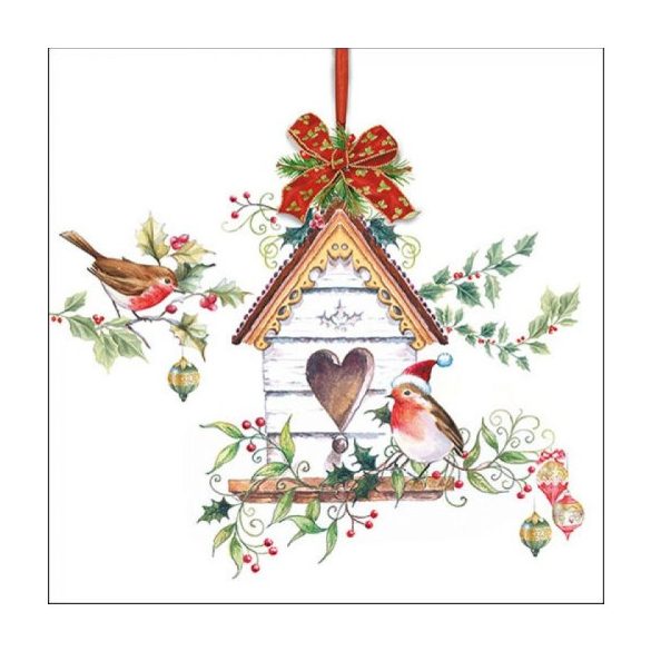 AMB.33315320 X-mas Birdhouse papírszalvéta 33x33cm, 20db-os