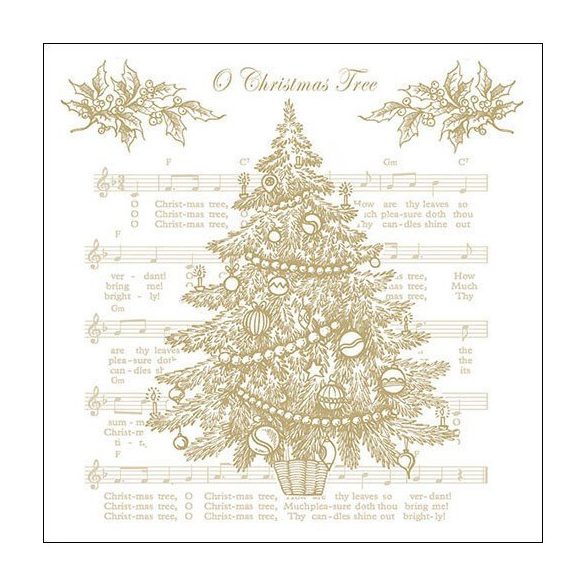 AMB.33312269 O Christmas Tree Gold papírszalvéta 33x33cm,20db-os