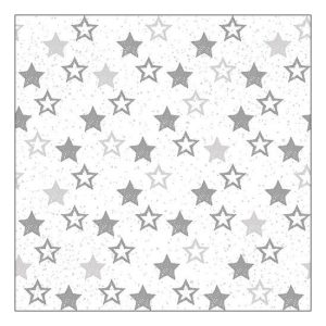 AMB.33312480 Stars All Over Silver papírszalvéta 33x33cm,20db-os