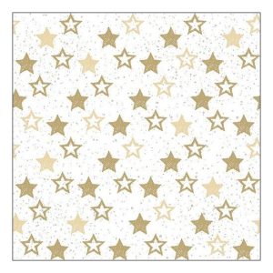 AMB.33312481 Stars All Over Gold papírszalvéta 33x33cm,20db-os