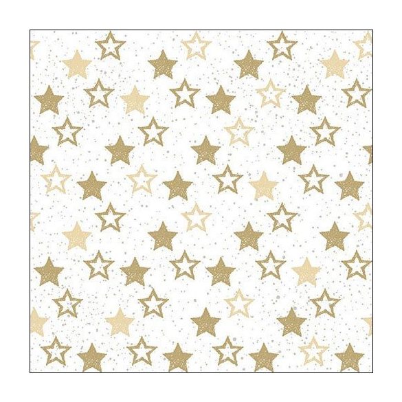 AMB.33312481 Stars All Over Gold papírszalvéta 33x33cm,20db-os