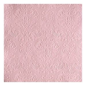 AMB.13311109 Elegance pastel rose dombornyomott papírszalvéta 33x33cm, 15db-os