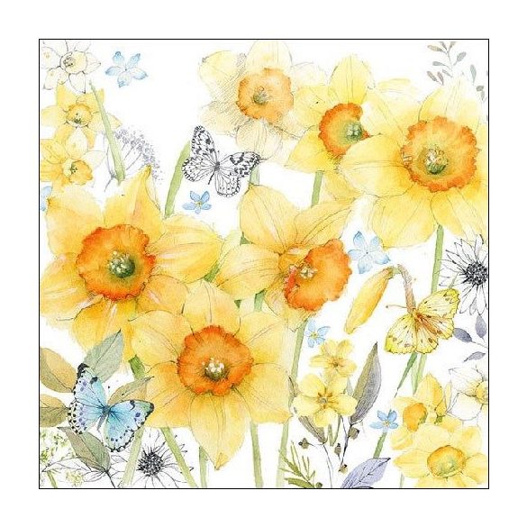 AMB.13312690 Classic Daffodils papírszalvéta 33x33cm,20db-os