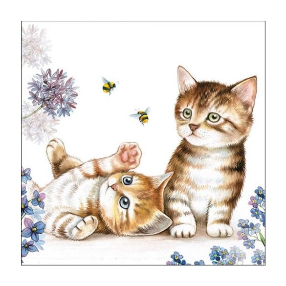 AMB.13312885 Cats and Bees papírszalvéta 33x33cm,20db-os