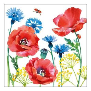 AMB.13313270 Cornflower and Poppy papírszalvéta 33x33cm,20db-os