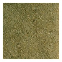   AMB.14011114 Elegance Olive Green dombornyomott papírszalvéta 40x40cm,15db-os