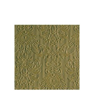 AMB.12511114 Elegance Olive Green dombornyomott papírszalvéta 25x25cm,15db-os