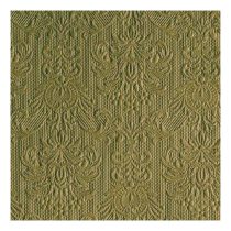   AMB.13311114 Elegance Olive Green dombornyomott papírszalvéta 33x33cm,15db-os