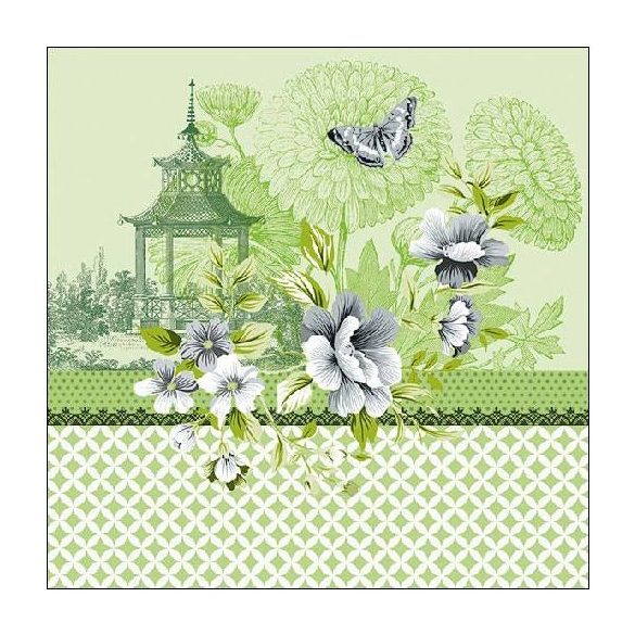 AMB.13313246 Pagode Green papírszalvéta 33x33cm, 20db-os